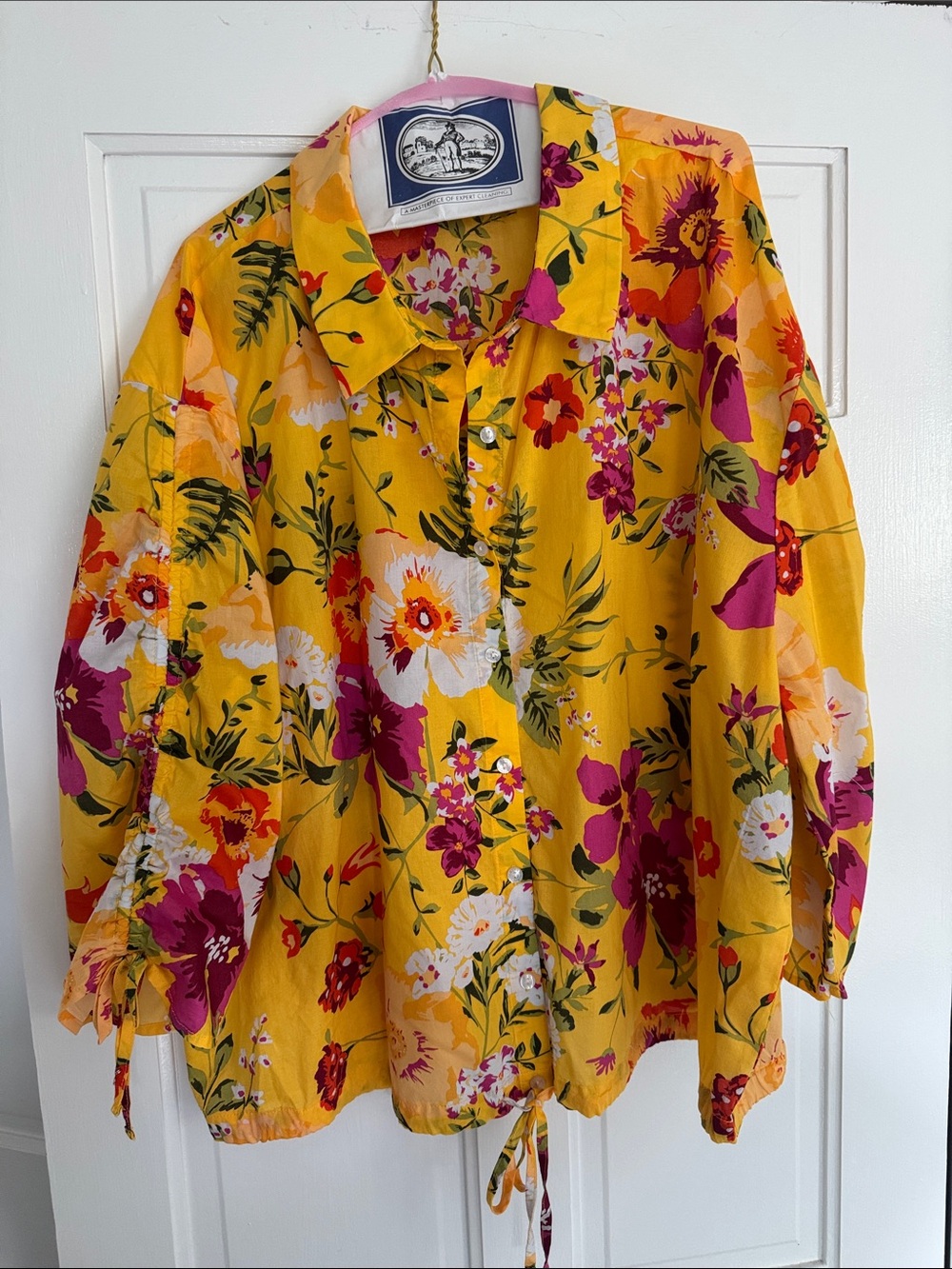 Marc New York Yellow Floral Button-Down Blouse: *Brand New-Never Worn